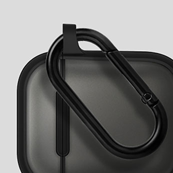 Чехол с карабином CYRILL Color Brick - Matte Black для Apple AirPods 1, 2