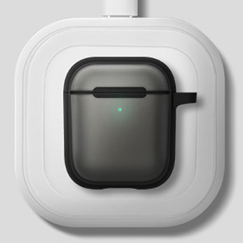 Чехол с карабином CYRILL Color Brick - Matte Black для Apple AirPods 1, 2