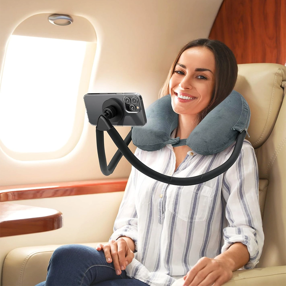 Тримач для телефону Encased Neck Pillow Phone Holder на шию, з підставкою та регулюванням 360°