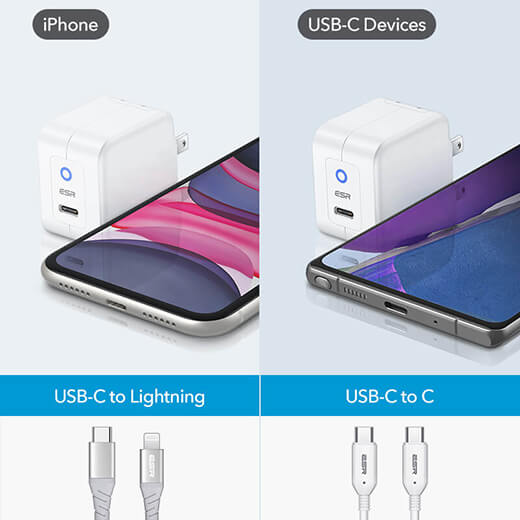 Быстрое сетевое зарядное устройство ESR 20W USB-C mini PD Charger (EU)