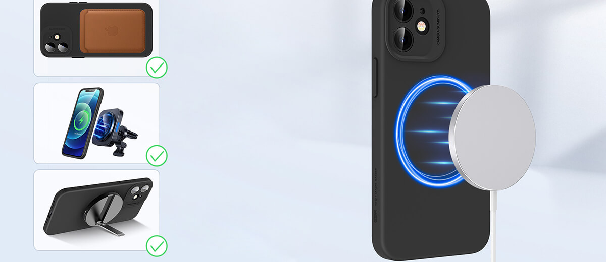 Силіконовий чохол ESR Cloud Soft Case MagSafe Black для iPhone 12