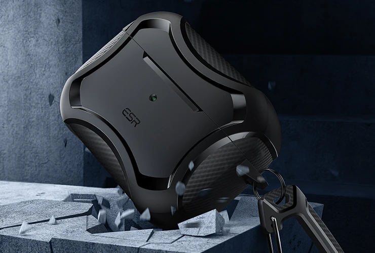 Противоударный чехол с карабином ESR Cyber Armor Tough HaloLock Navy Blue для AirPods Pro 2 цена