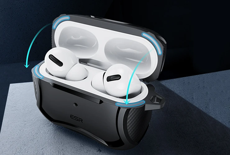 Противоударный чехол с карабином ESR Cyber Armor Tough HaloLock Navy Blue для AirPods Pro 2 купить