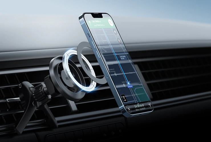 Автотримач ESR HaloLock Magnetic Car Mount Metallic Grey для iPhone купити