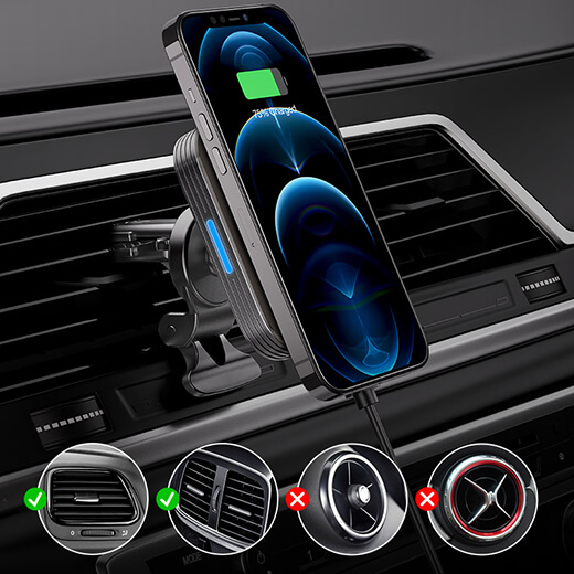 Магнитное автомобильное зарядное устройство ESR Magnetic Wireless Car Charger HaloLock MagSafe для iPhone 12