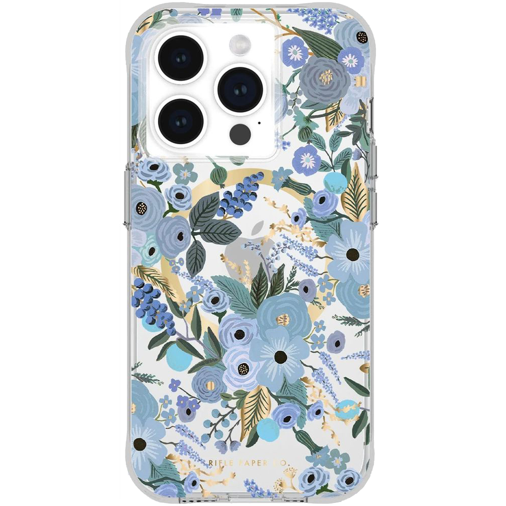 Чохол Case Mate Rifle Paper Garden Party MagSafe для Apple iPhone 15 Pro, синій