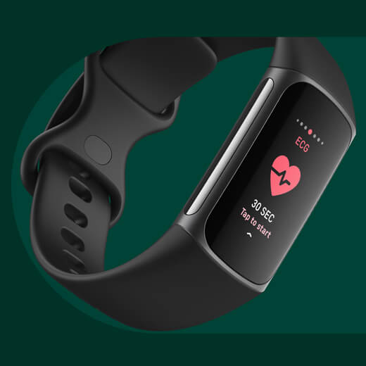 Сосредоточьтесь на здоровье сердца Фитнес-браслет Fitbit Charge 5 Steel Blue