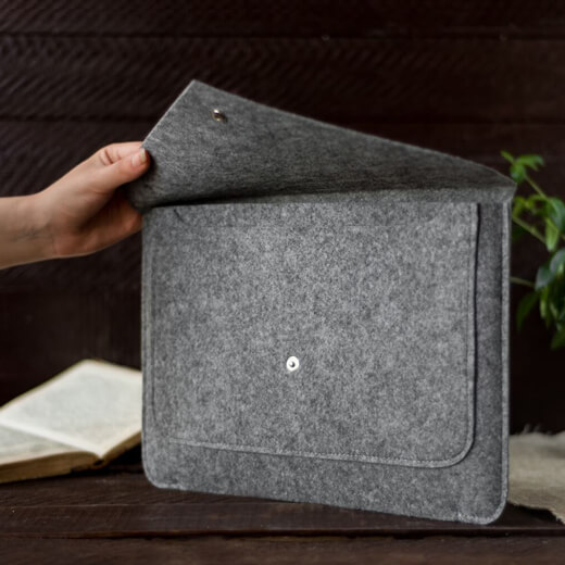 Чохол-конверт з повсті Gmakin Grey для MacBook Air 13 "(2018-2020) | Pro 13" (2016-2020)