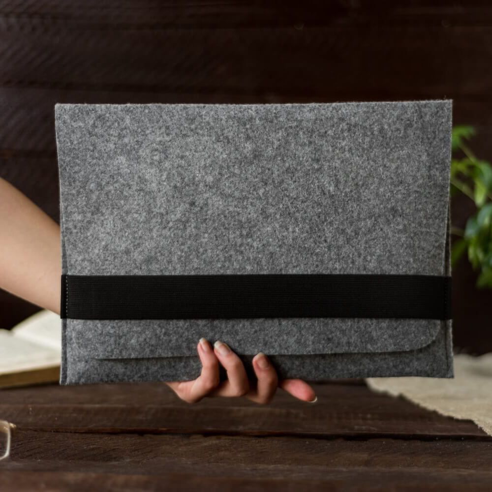 Купить новый чехол-конверт из войлока с резинкой Gmakin Light Gray для MacBook Air 13" (2018-2020) | Pro 13" (2016-2020)