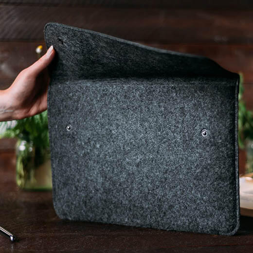 Чехол-конверт из войлока Gmakin Black для MacBook Air 13" | Pro 13"