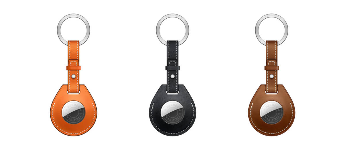 Брелок с кольцом Apple Herm&egrave;s Key Ring Orange (MX882) для AirTag