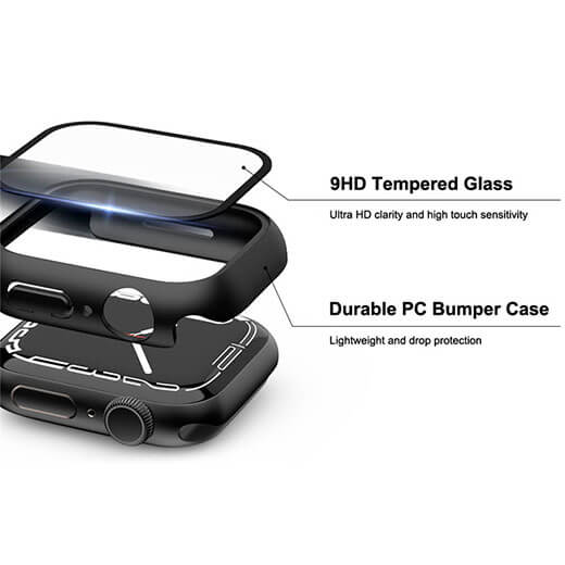 Цена защитного чехла со стеклом iLoungeMax Silver Premium Case PC+Glass для Apple Watch 41mm Series 8 | 7