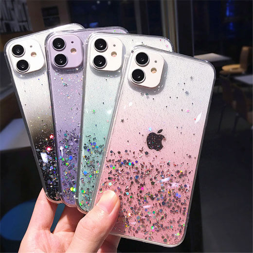 Силіконовий чохол з блискітками iLoungeMax Glitter Silicone Case Black для iPhone 13 ціна