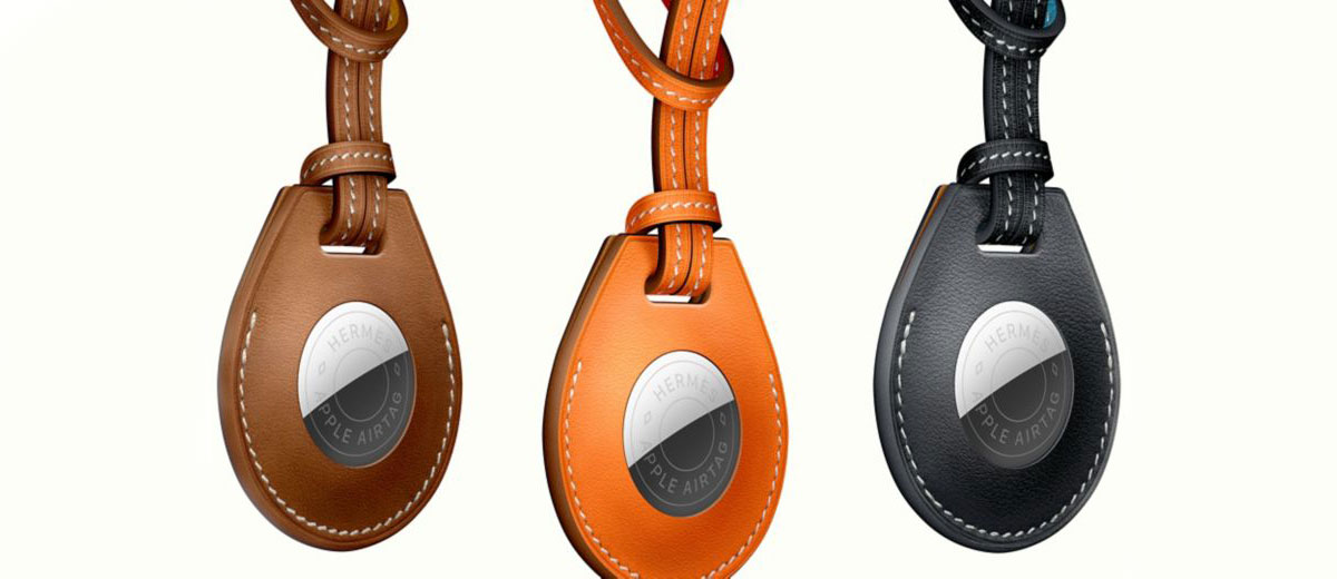 Чехол-петля iLoungeMax Hemes Bag Charm для AirTag Blue Indigo OEM (real leather)