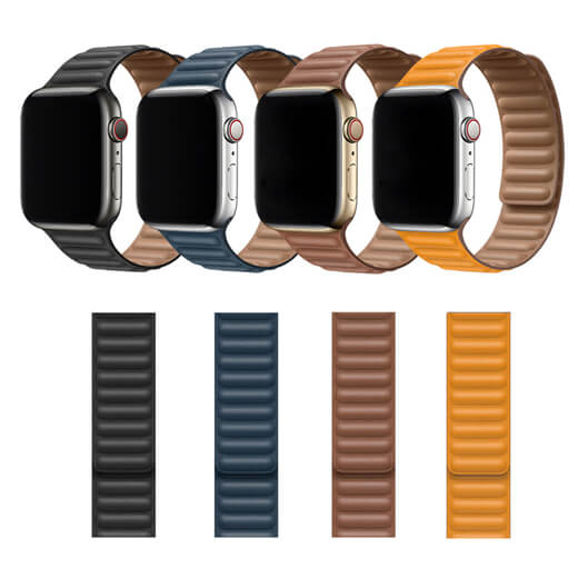 Новый ремешок iLoungeMax Leather Link Magnetic Sequoia Green для Apple Watch Ultra 49mm | 45mm | 44mm | 42mm (M | L) OEM