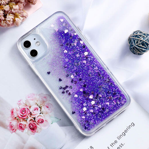 Чехол с жидкими блестками в виде сердечек iLoungeMax Liquid Glitter White для iPhone 13 Pro Max купить