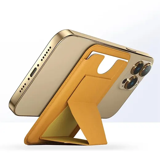 купити Україна &mdash; шкіряний чохол-гаманець із підставкою iLoungeMax Magnetic Folding Stand MagSafe Blue для iPhone 14 | 13 | 12