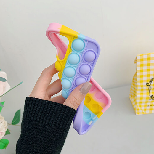 Чехол антистресс Поп-Ит iLoungeMax Pop It Yellow Blue Rainbow для iPhone 12 Pro Max