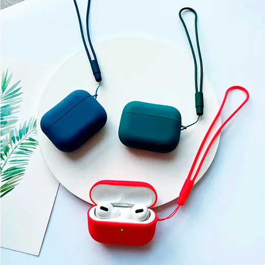 Силиконовый чехол c ремешком iLoungeMax Dark Blue для AirPods Pro 2 тонкий дизайн
