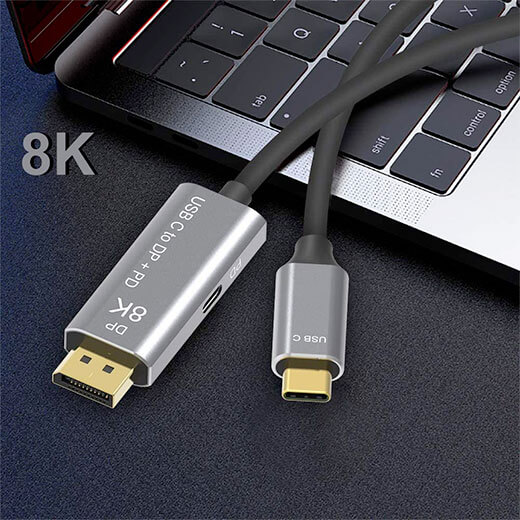 Кабель-переходник для монитора iLoungeMax USB Type-C to DisplayPort 1.4 8K 60Hz with USB-C PD 3м