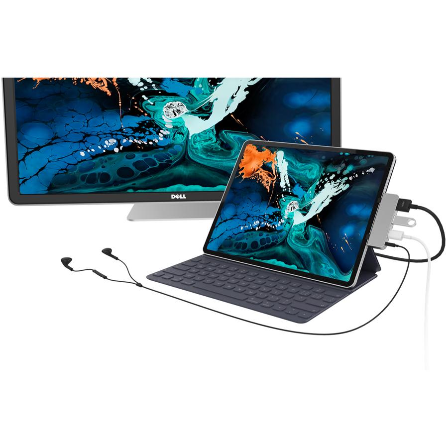 Хаб USB-C для iPad Pro (2018) HyperDrive 4 в 1 USB-C Silver
