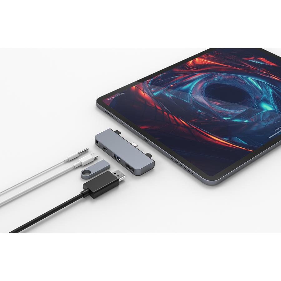 Хаб USB-C для iPad Pro (2018) HyperDrive 4 в 1 USB-C Silver