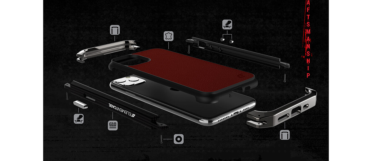 Противоударный черный чехол для iPhone 11 Pro Max Element Case Ronin