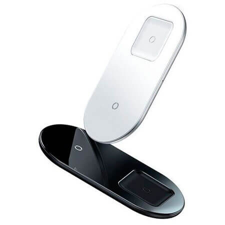 Бездротова зарядка для iPhone /AirPods /Samsung Baseus Simple 2-in-1 Pro Edition 