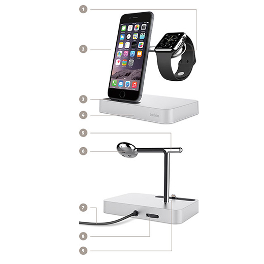 Док-станция с беспроводной зарядкой для iPhone/Apple Watch Belkin Valet™ Charge Dock