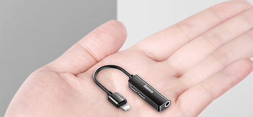 Адаптер для наушников Baseus Audio Adapter L52 Lightning to 3.5mm/2xLightning