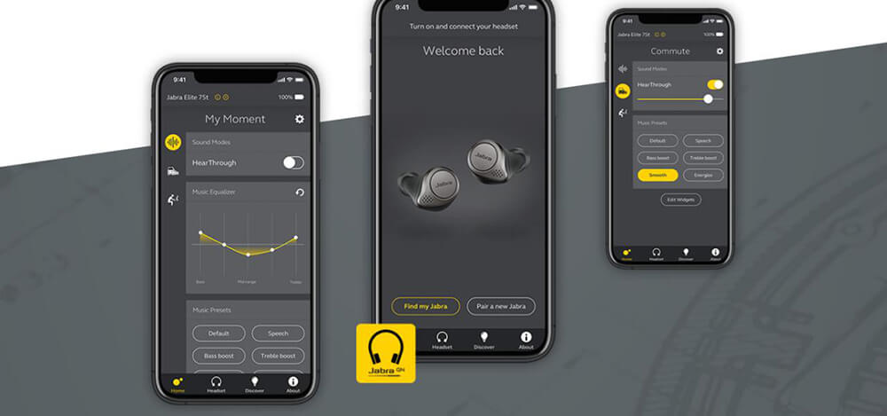 Бездротові навушники c мікрофоном для iPhone Jabra Elite 75t