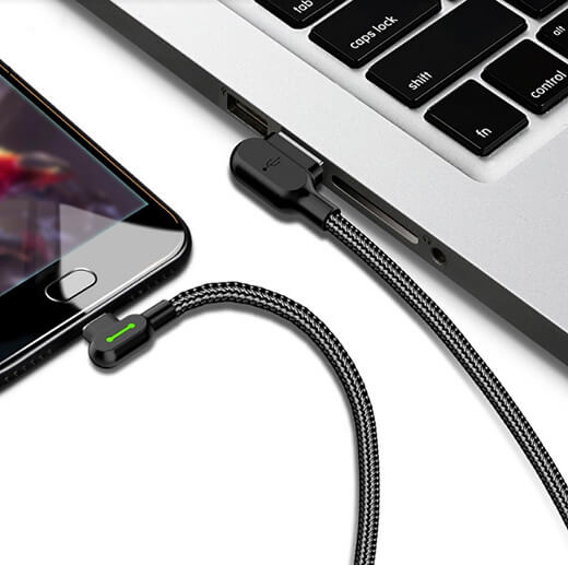 Зарядный кабель Mcdodo 90° Light Cable USB-A to USB-C с LED-индикацией 3m