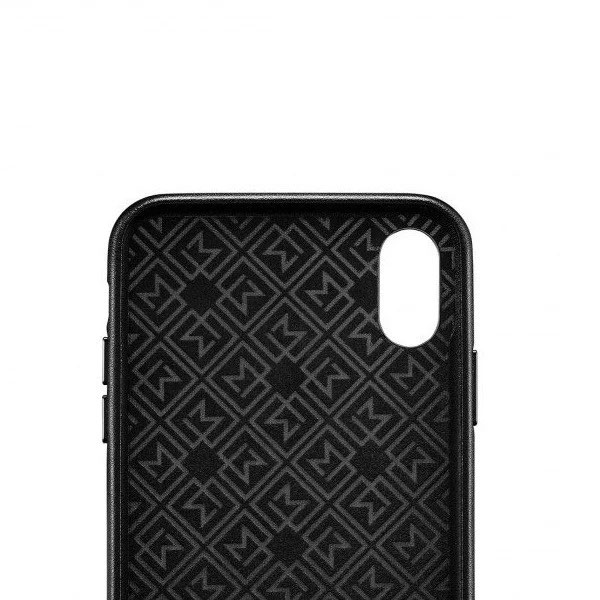 Черный кожаный чехол для iPhone X/XS Spigen La Manon Calin Chic Black