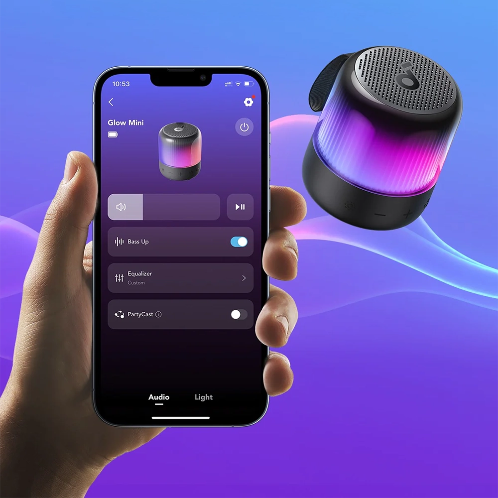 Компактна Bluetooth-колонка Anker Soundcore Glow Mini з динамічною підсвіткою та звуком на 360°