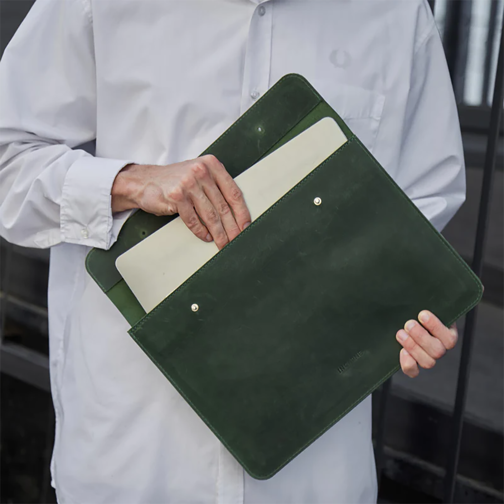 Новинка - шкіряний чохол-конверт INCARNE Neat Grey для MacBook Air 15" M2 (2023)