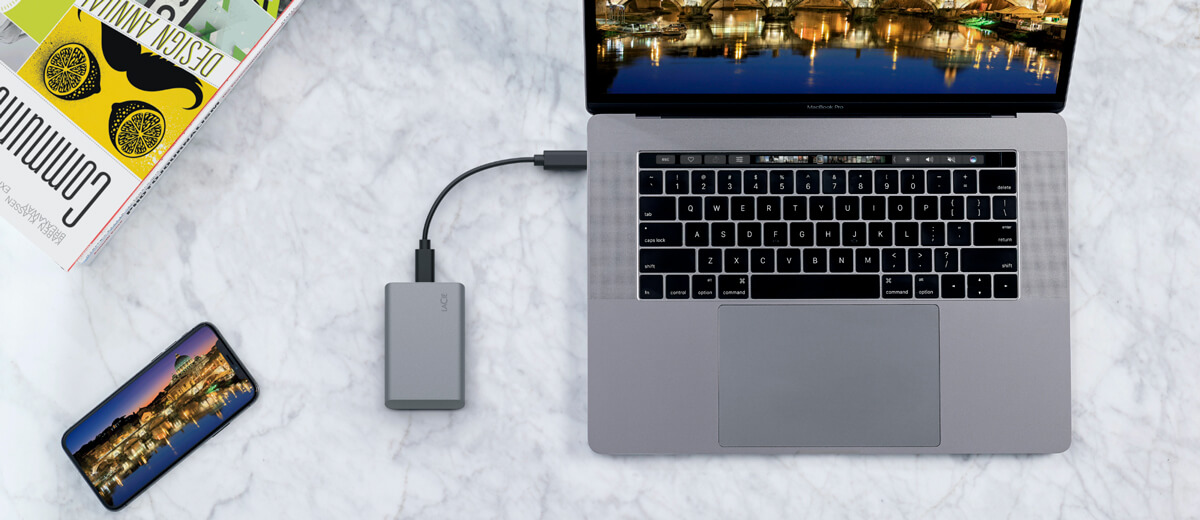 Зовнішній жорсткий диск SSD LaCie USB-C 1TB для Mac | iPad | Windows новий