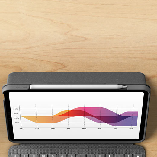 Чехол клавиатура с тачпадом Logitech Folio Touch Keyboard Oxford Grey для для Apple iPad Air 5 M1 | 4 (2022 | 2020)