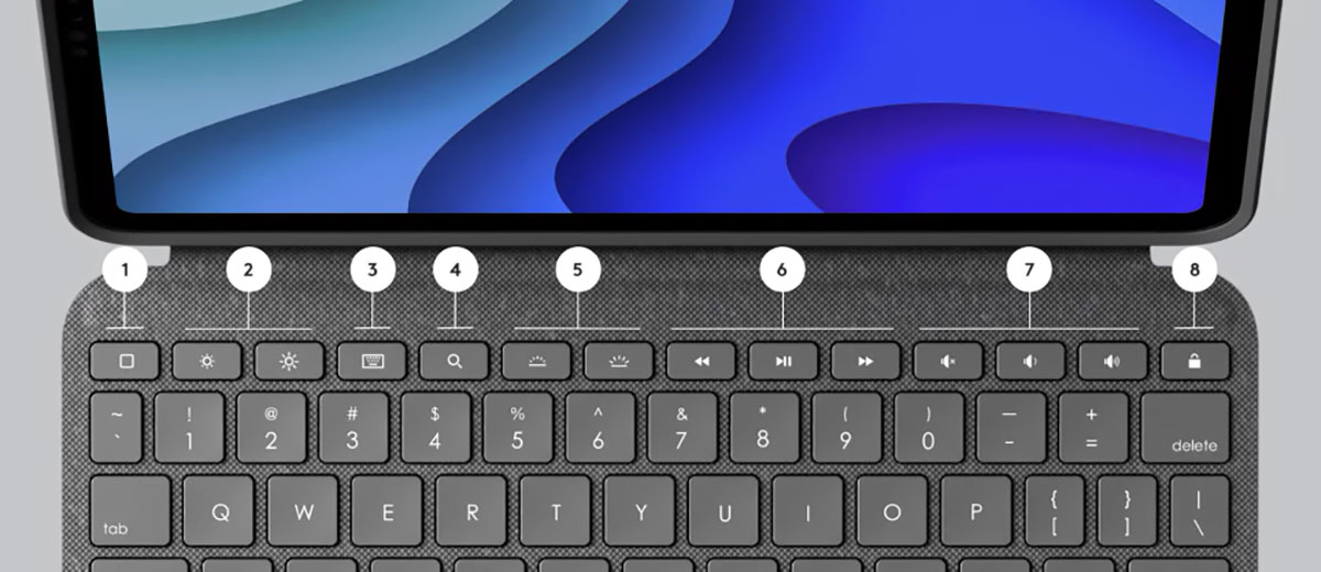 Чехол клавиатура с тачпадом Logitech Folio Touch Keyboard Oxford Grey для Apple iPad Air 5 M1 | 4 (2022 | 2020)