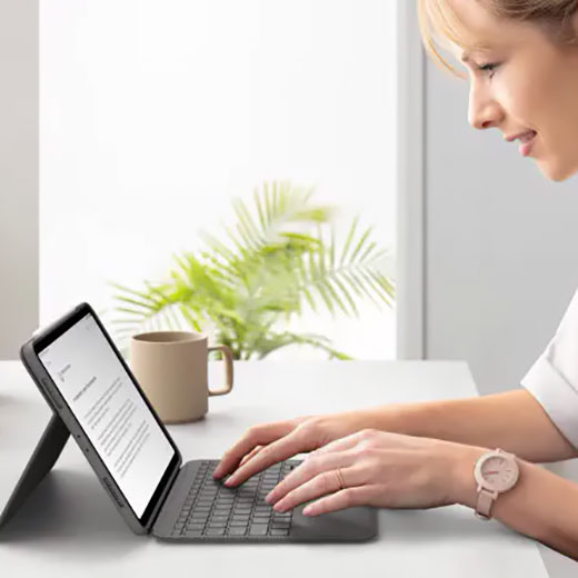 Чехол клавиатура с тачпадом Logitech Folio Touch Keyboard Oxford Grey для iPad Air 5 M1 | 4 (2022 | 2020)