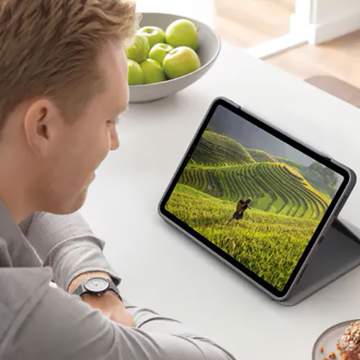 Чехол клавиатура с тачпадом Logitech Folio Touch Keyboard Oxford Grey для iPad Air 5 M1 | 4 (2022 | 2020)
