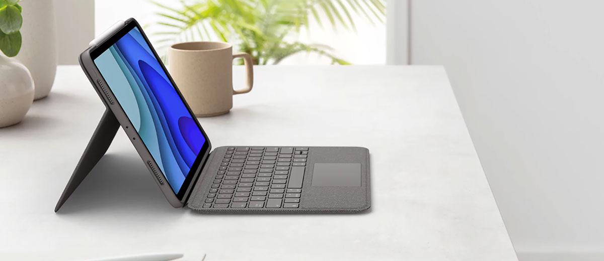 Чехол клавиатура с тачпадом Logitech Folio Touch Keyboard Oxford Grey для Apple iPad Air 5 M1 | 4 (2022 | 2020)