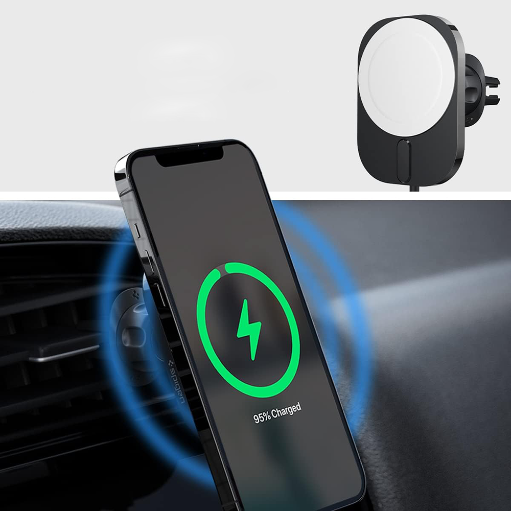 Займає мало місця Магнітний автотримач MagSafe Spigen MagFit