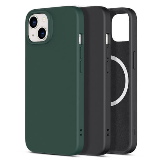 Черный силиконовый чехол MagSafe ESR Cloud Soft Series Liquid Silicone Case Cover with HaloLock Black для iPhone 13