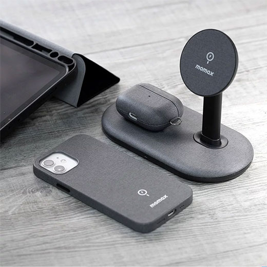 Док-станция MagSafe MOMAX Q.Mag Dual Magnetic Wireless Charging Stand Dark Grey для iPhone | AirPods характеристики