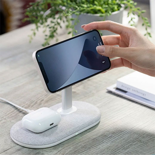 Док-станция MagSafe MOMAX Q.Mag Dual Magnetic Wireless Charging Stand Dark Grey для iPhone | AirPods цена