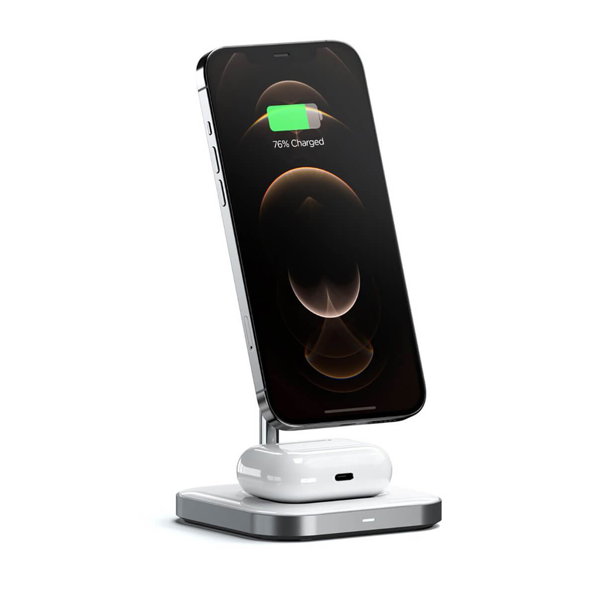 Док-станция MagSafe Satechi Aluminum 2 in 1 Magnetic Wireless Charging Stand для iPhone 12 | AirPods Pro
