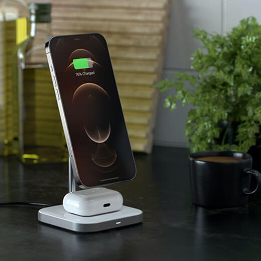 Док-станция MagSafe Satechi Aluminum 2 in 1 Magnetic Wireless Charging Stand для iPhone 12 | AirPods Pro