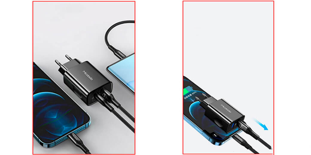 Быстрое сетевое зарядное устройство Mcdodo CH-8411 PD/QC 20W для iPhone
