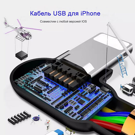 Двосторонній зарядний кабель Mcdodo Lightning з LED-індикацією для Apple iPhone, iPad, iPod 3m