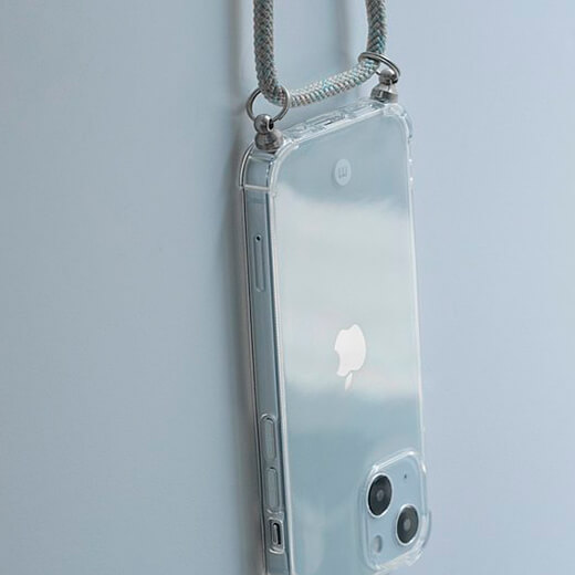 Купить защитный чехол Momax Crossbody TPU Strap Case Transparent для iPhone 13 mini